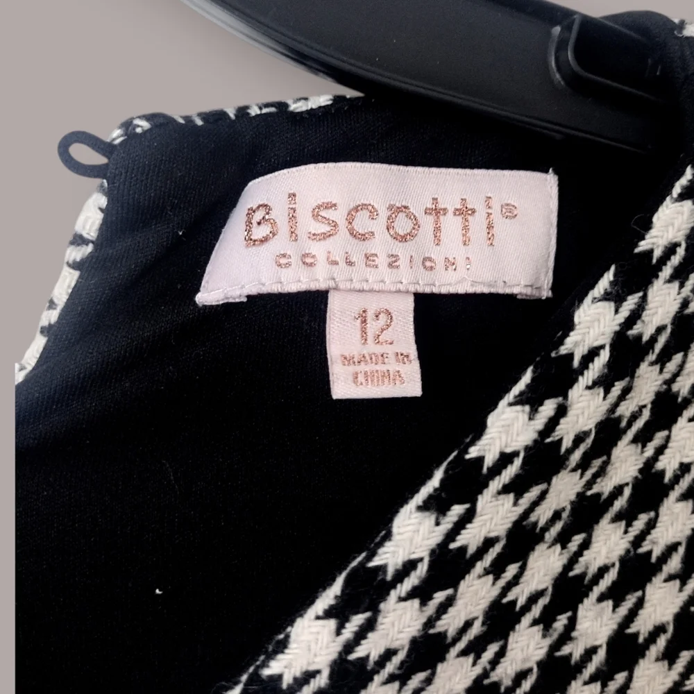 Biscotti Collezioni Girls Black and White Houndstooth Dress Size 12 - Picture 4 of 7
